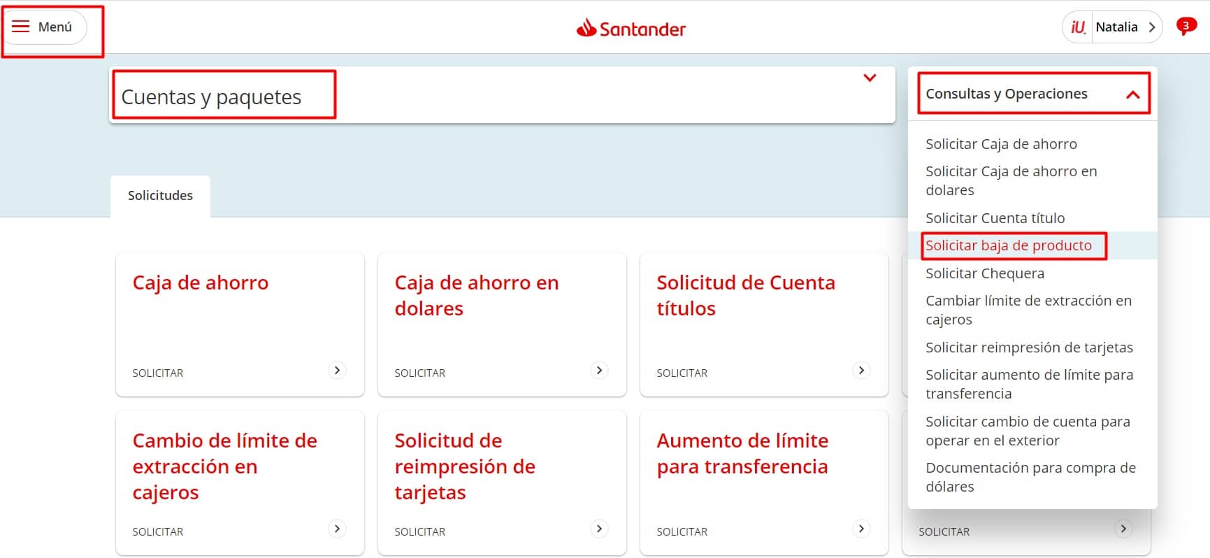 Dar de baja cuenta bancaria online